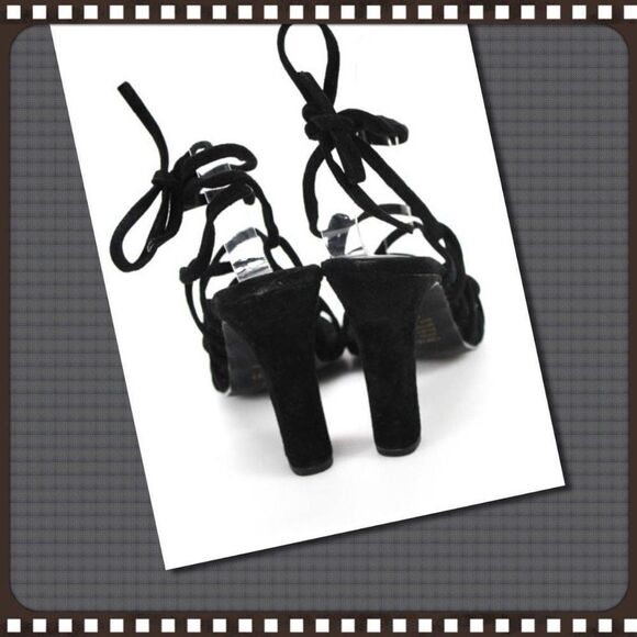 Colin Stuart Black Suede Strap Heels 8.5 - Picture 3 of 5